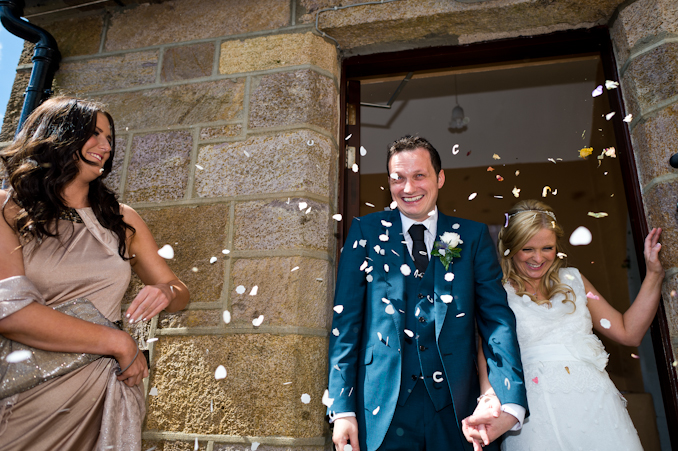 confetti throwing wedding